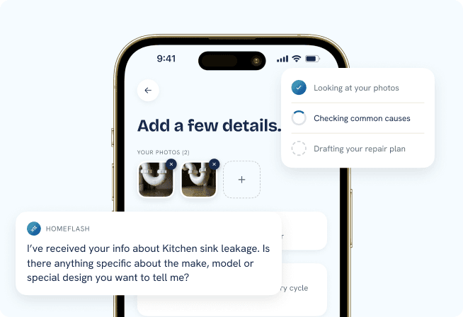 The HomeFlash app gathering photos and details from a homeowner